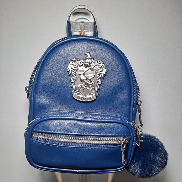 Harry Potter Ravenclaw mini backpack in blue faux leather metal crest emblem - Picture 1 of 11